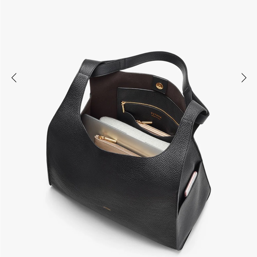 Cuyana Black Oversized Double Loop Bag